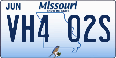 MO license plate VH4O2S