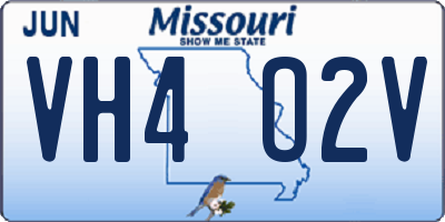 MO license plate VH4O2V