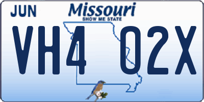 MO license plate VH4O2X