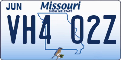 MO license plate VH4O2Z