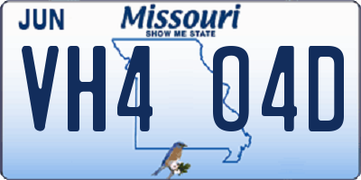 MO license plate VH4O4D
