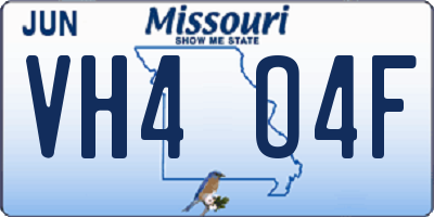 MO license plate VH4O4F
