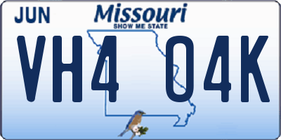 MO license plate VH4O4K
