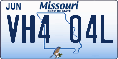 MO license plate VH4O4L
