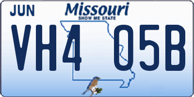 MO license plate VH4O5B
