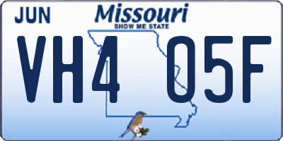 MO license plate VH4O5F