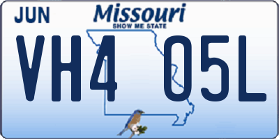 MO license plate VH4O5L