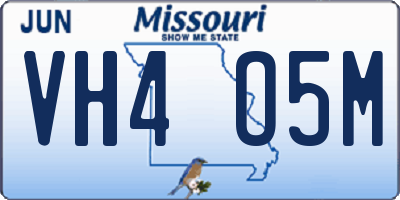 MO license plate VH4O5M