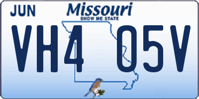 MO license plate VH4O5V
