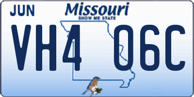 MO license plate VH4O6C