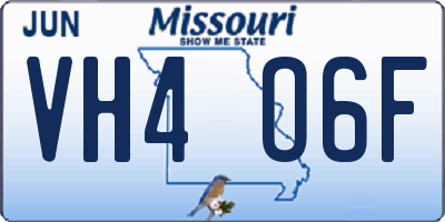 MO license plate VH4O6F