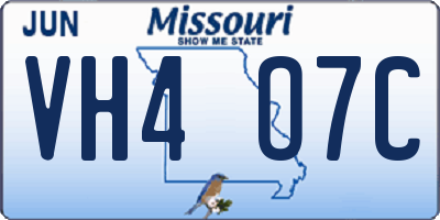 MO license plate VH4O7C