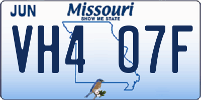 MO license plate VH4O7F