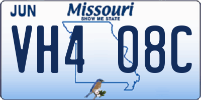 MO license plate VH4O8C
