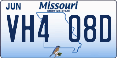 MO license plate VH4O8D