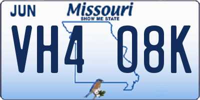 MO license plate VH4O8K