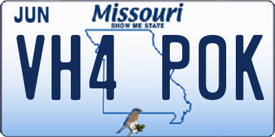 MO license plate VH4P0K