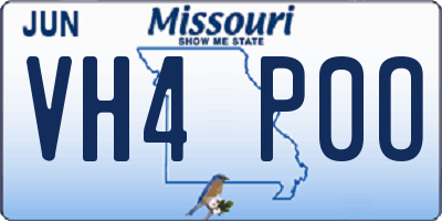 MO license plate VH4P0O