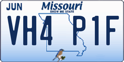 MO license plate VH4P1F