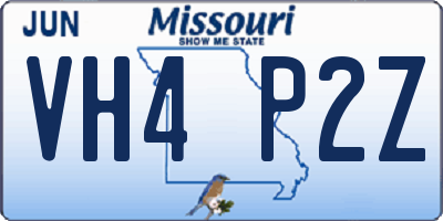 MO license plate VH4P2Z