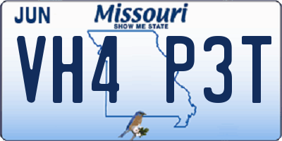 MO license plate VH4P3T