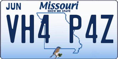 MO license plate VH4P4Z