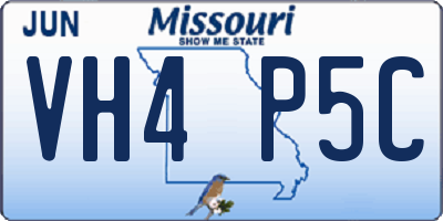 MO license plate VH4P5C
