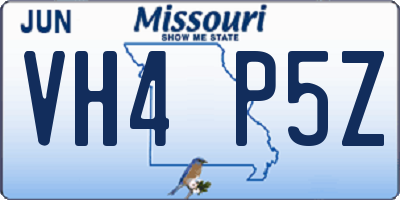 MO license plate VH4P5Z