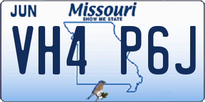 MO license plate VH4P6J