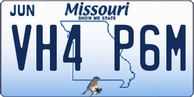 MO license plate VH4P6M