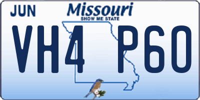 MO license plate VH4P6O