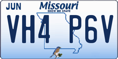 MO license plate VH4P6V