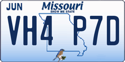 MO license plate VH4P7D