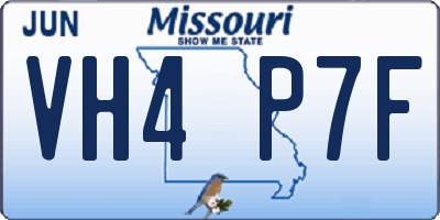 MO license plate VH4P7F