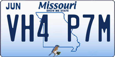 MO license plate VH4P7M