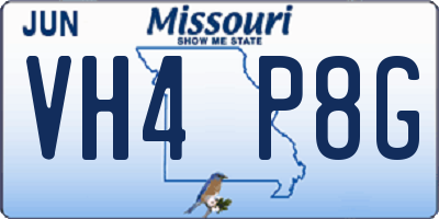 MO license plate VH4P8G