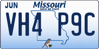 MO license plate VH4P9C