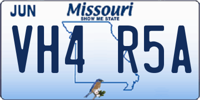 MO license plate VH4R5A