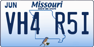 MO license plate VH4R5I