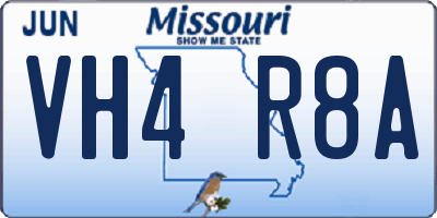 MO license plate VH4R8A