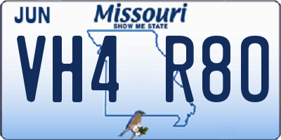 MO license plate VH4R8O