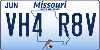 MO license plate VH4R8V