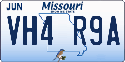 MO license plate VH4R9A