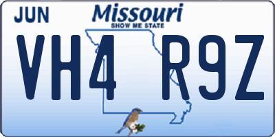 MO license plate VH4R9Z