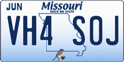 MO license plate VH4S0J