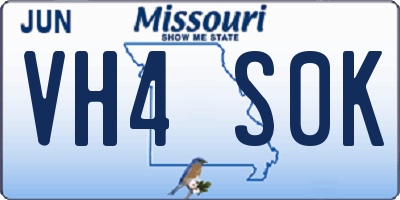 MO license plate VH4S0K