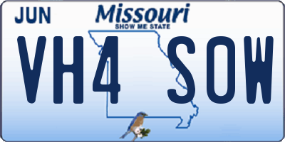 MO license plate VH4S0W