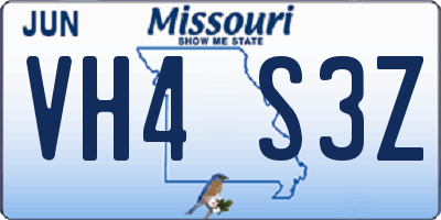 MO license plate VH4S3Z