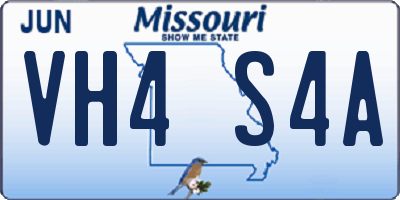 MO license plate VH4S4A