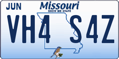 MO license plate VH4S4Z